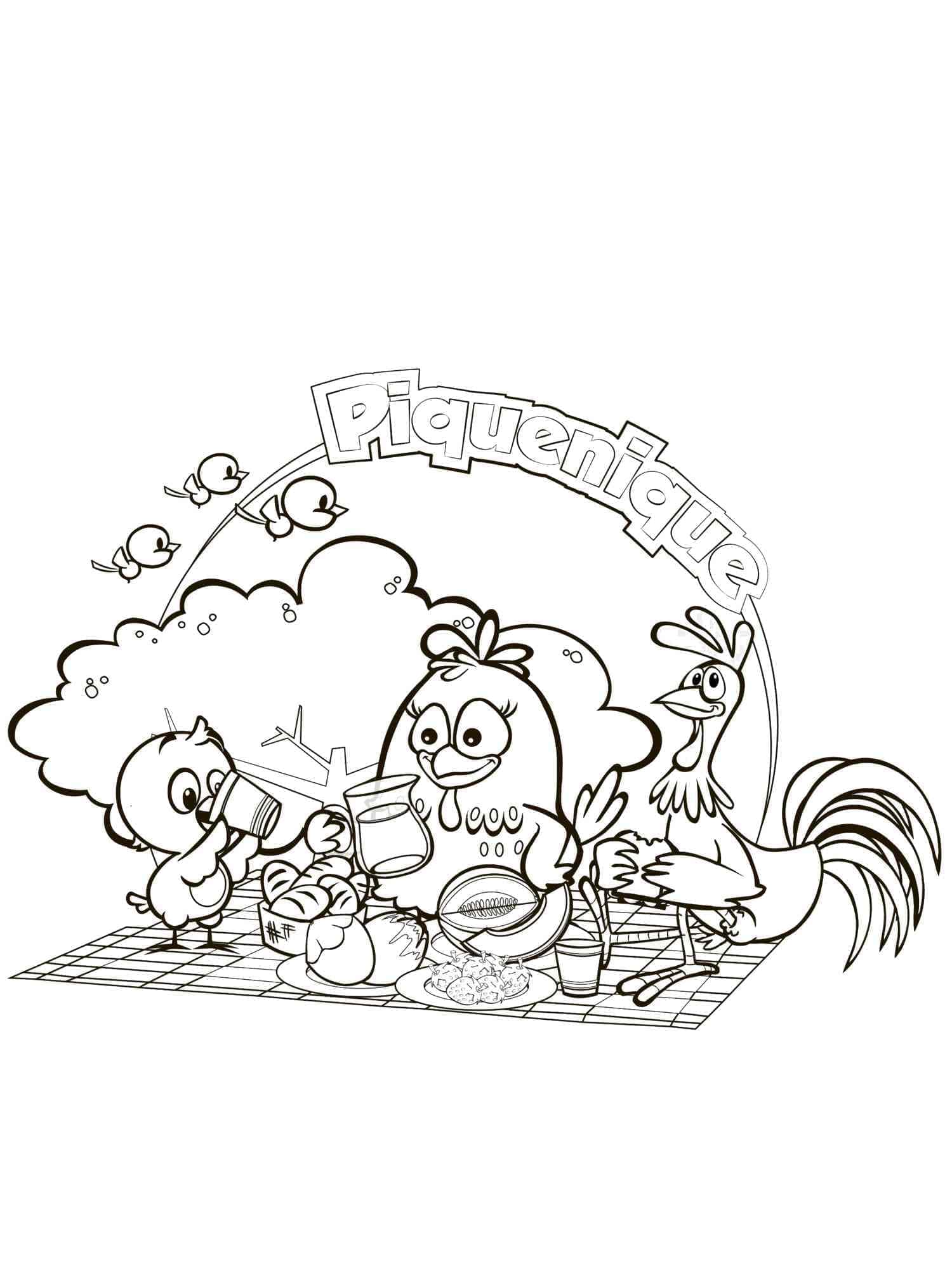 Desenho de Imagem de Galinha Pintadinha para Colorir