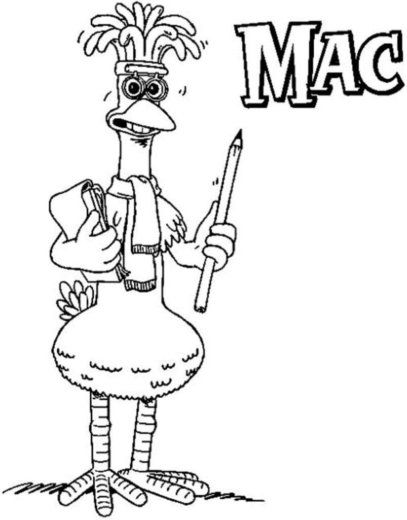 Desenho de Mac da Galinha Pintadinha para Colorir Pdf