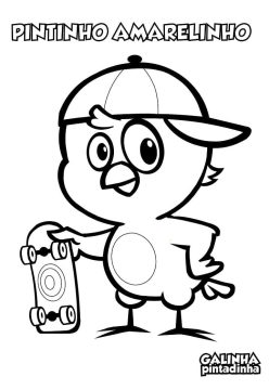 Desenho de Pintinho Amarelinho de Galinha Pintadinha para Colorir