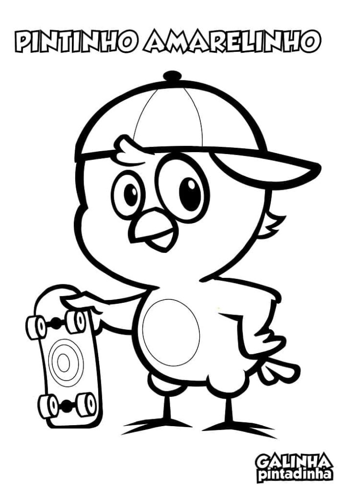 Desenho de Pintinho Amarelinho de Galinha Pintadinha para Colorir