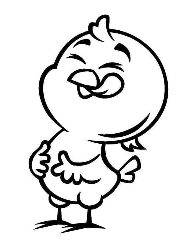 Desenho de Pintinho Amarelinho Fofo para Colorir