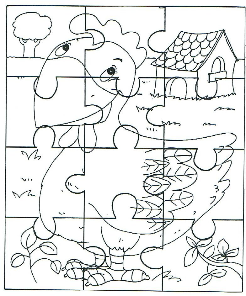 Desenho de Quebrá Cabeça da Galinha Pintadinha para Colorir