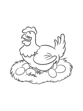 Desenho de Galinha e Ovos para Colorir