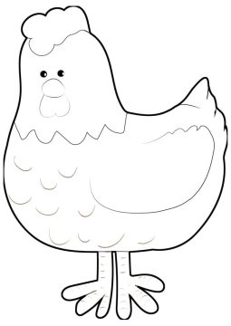 Desenho de Galinha Fofa para Colorir