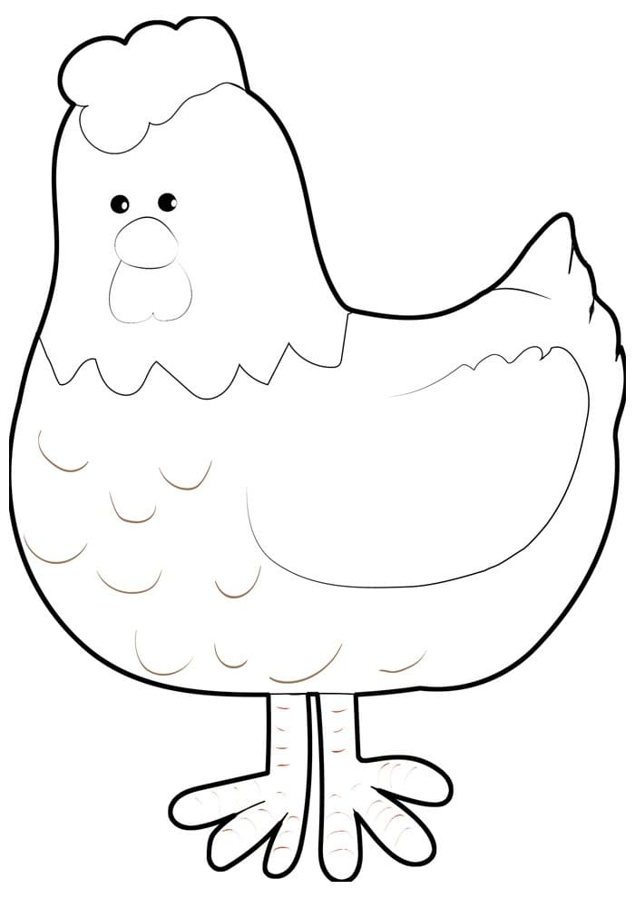 Desenho de Galinha Fofa para Colorir