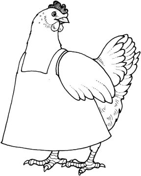 Desenho de Uma Galinha para Colorir
