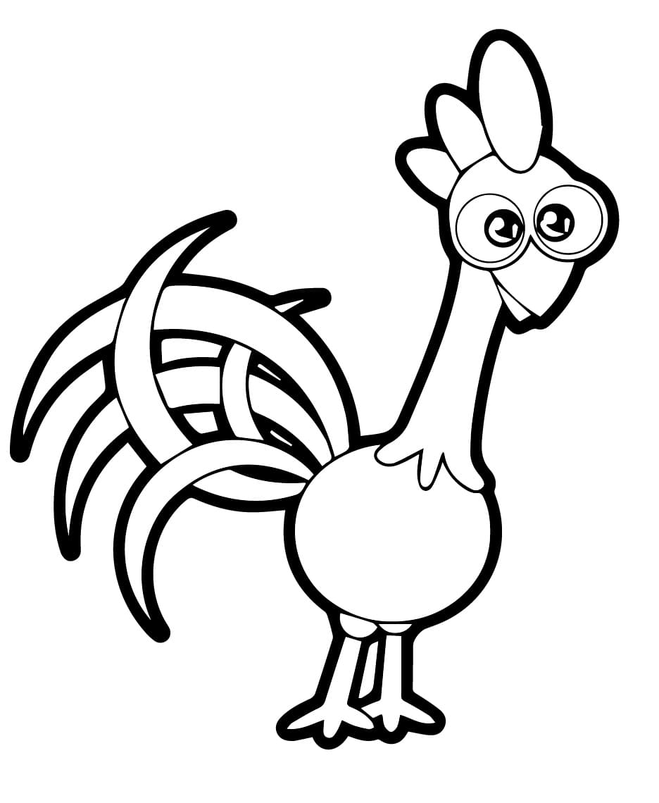 Desenho de Galo Carijo Grátis para Colorir