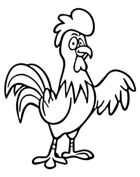 Desenho de Galo Carijo Imprimível para crianças para Colorir