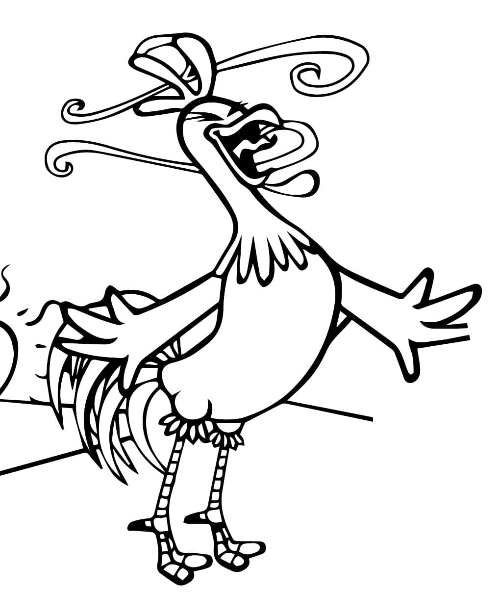Desenho de Galo Carijo Imprimivel para Colorir