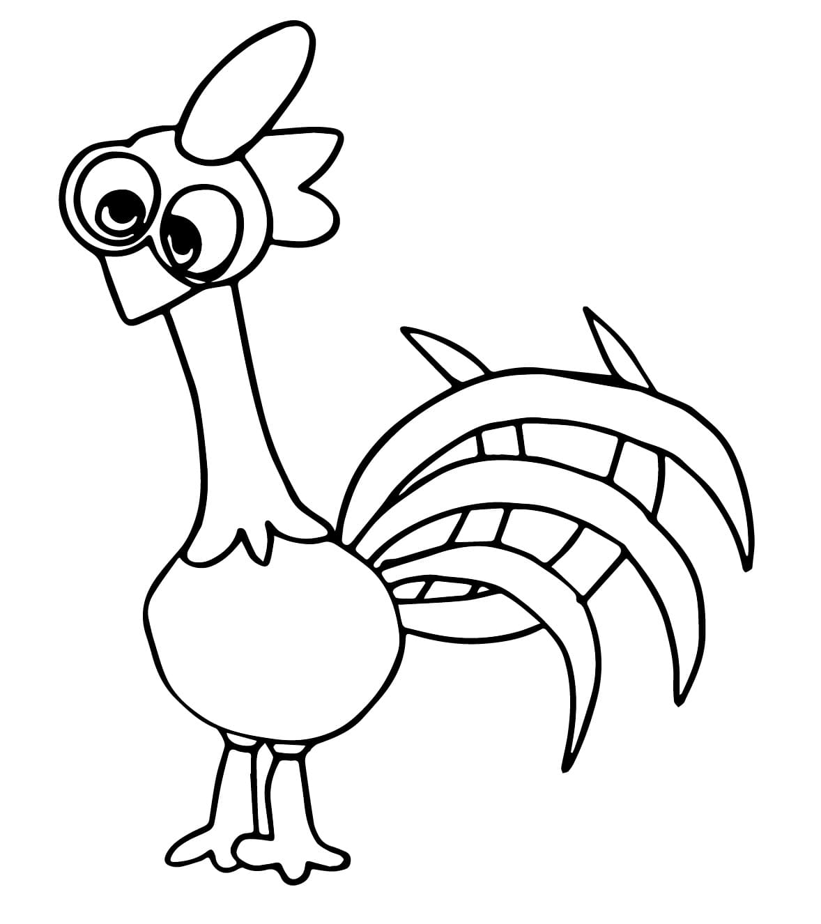 Desenho de Galo Carijo para Crianças para Colorir