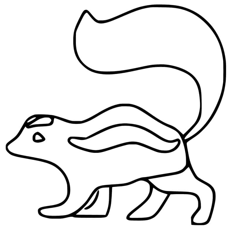 Desenho de Gambá Fofo para Colorir Pdf