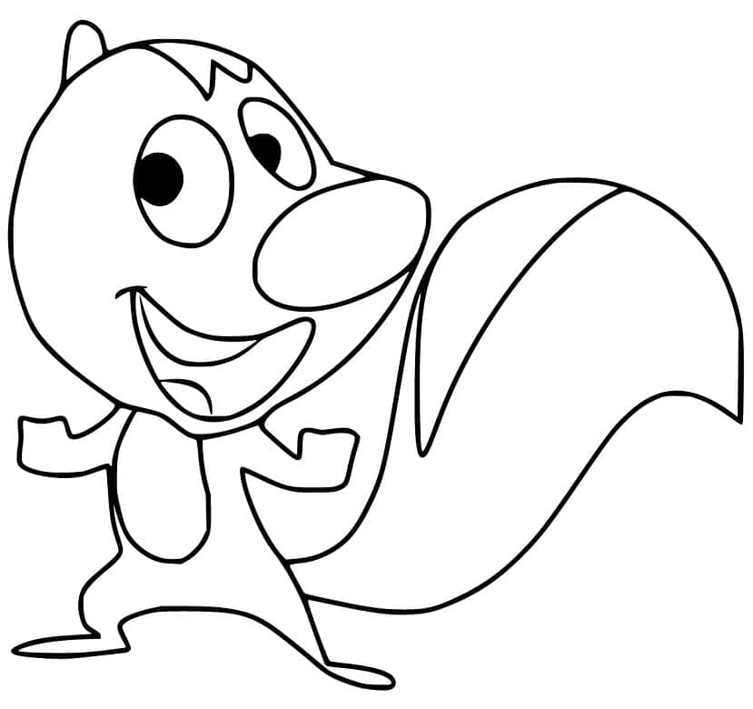 Desenho Gambá de Desenho Animado para Colorir