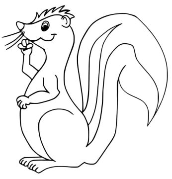 Desenho gambá engraçado para Colorir
