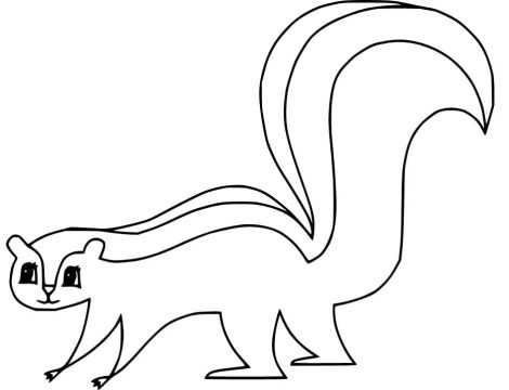 Desenho gambá fácil para Colorir