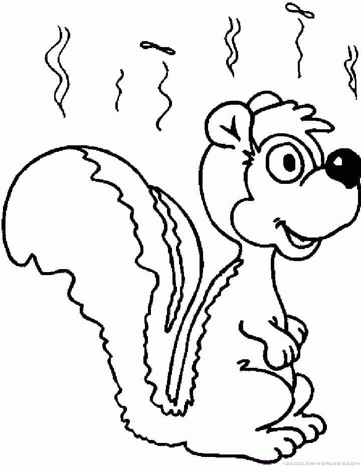 Desenho Gambá Fedorento para Colorir