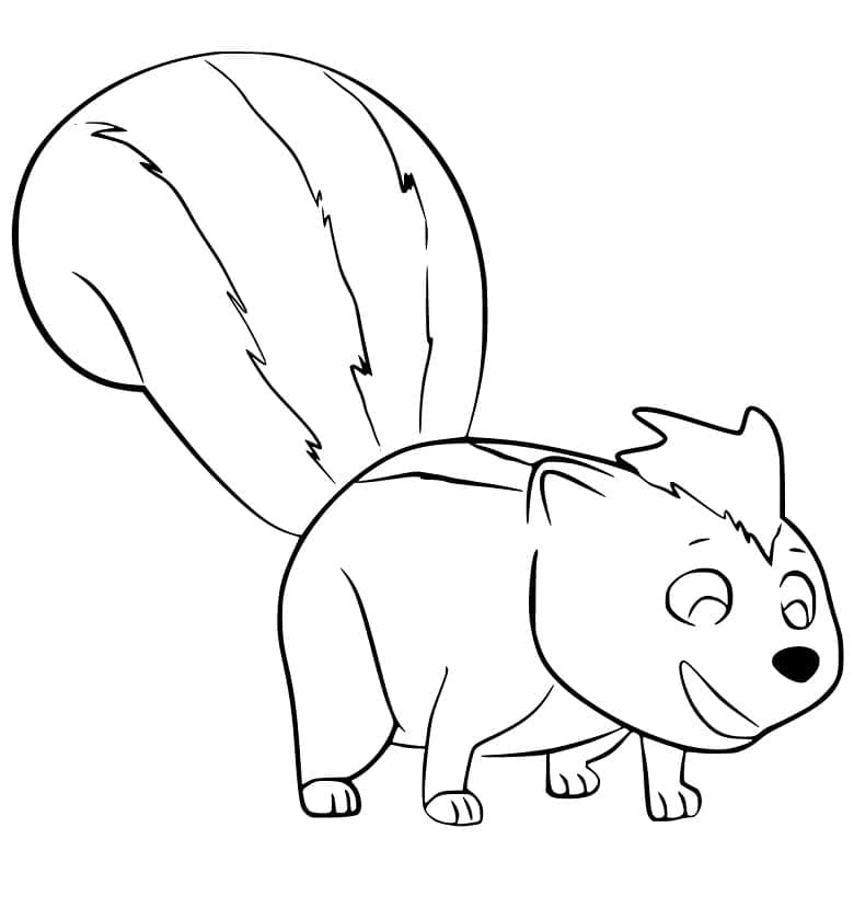 Desenho Gambá Feliz para Colorir