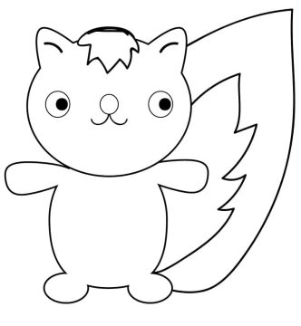 Desenho Pequeno gambá para Colorir