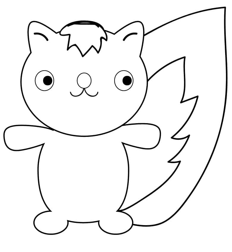 Desenho Pequeno Gambá para Colorir