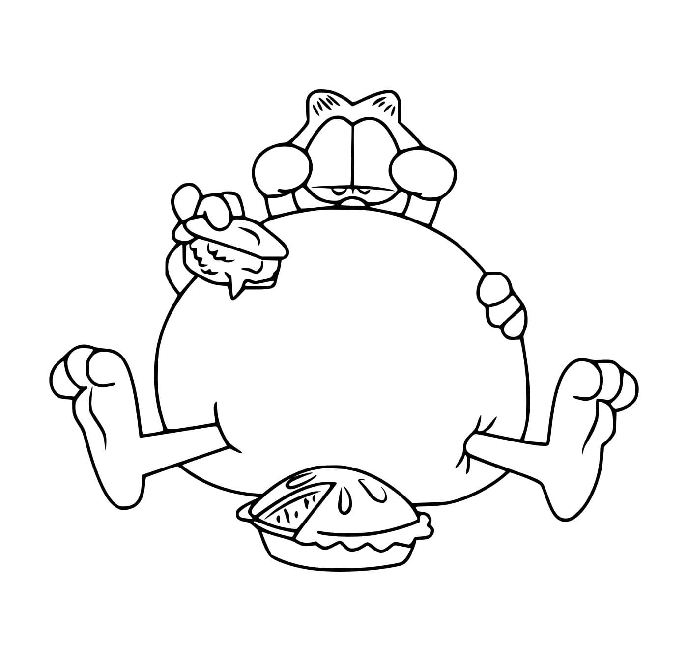 Desenho de Garfield Barriguinha Grande para Colorir