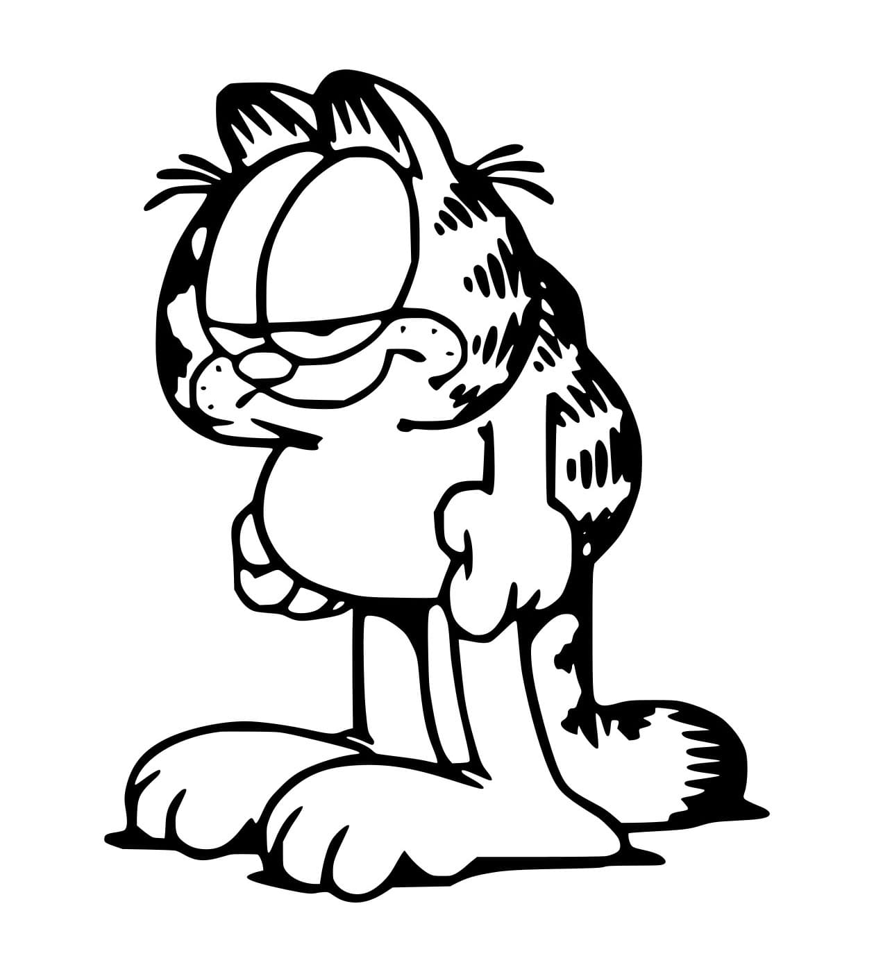 Desenho de Garfield Desmoralizado para Colorir