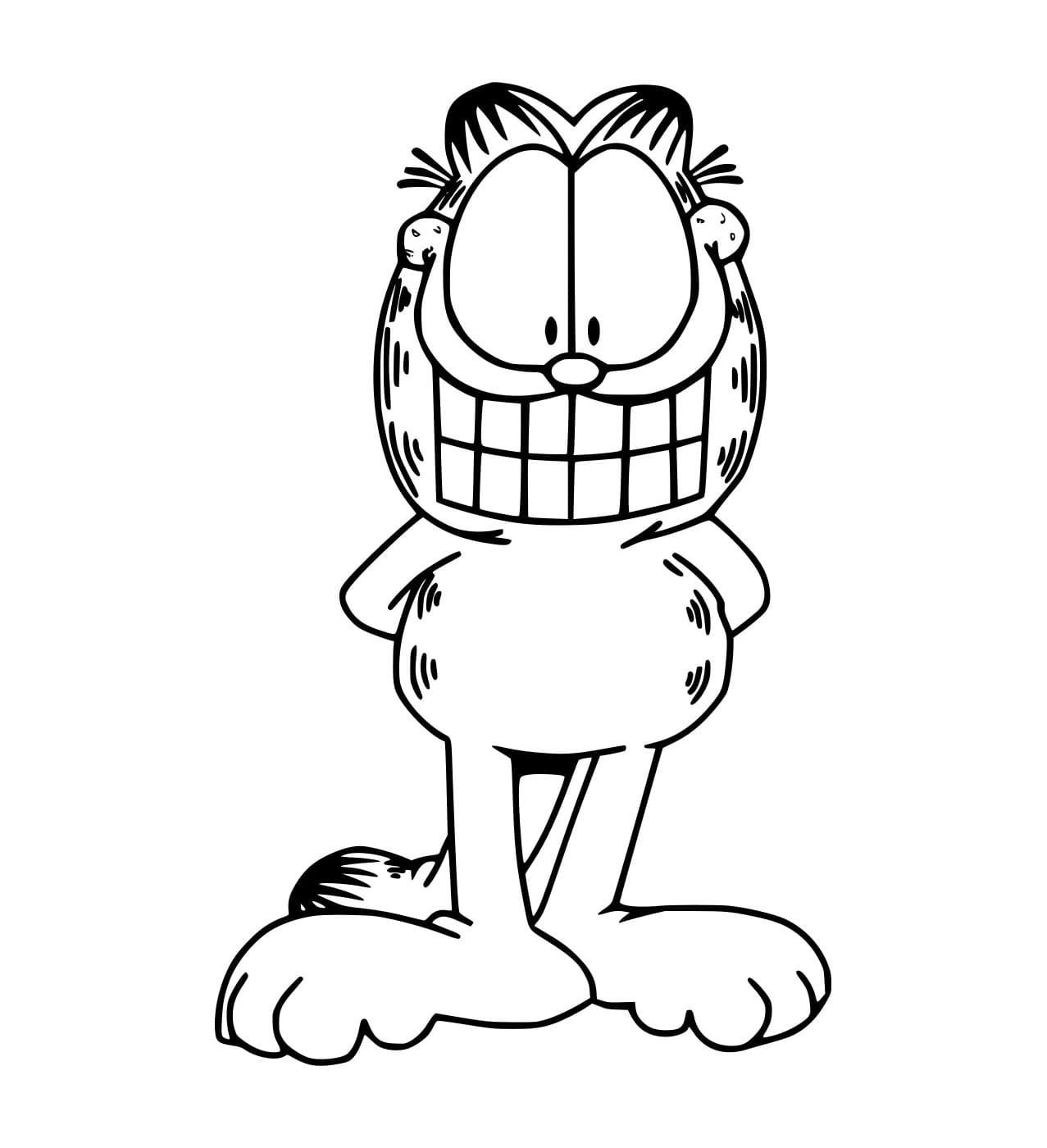 Desenho de Garfield Rindo para Colorir