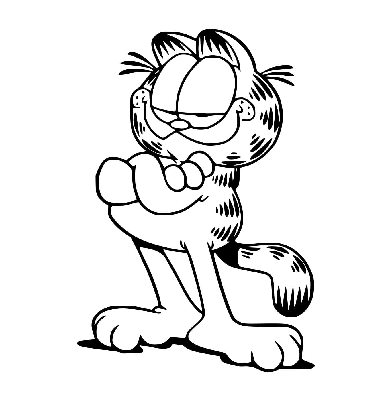 Desenho de Garfield Simples para Colorir