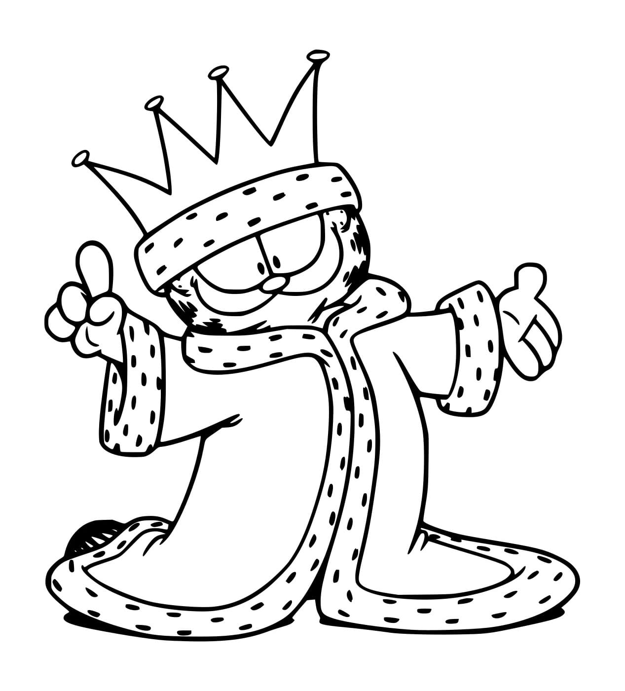 Desenho de Rei Garfield para Colorir