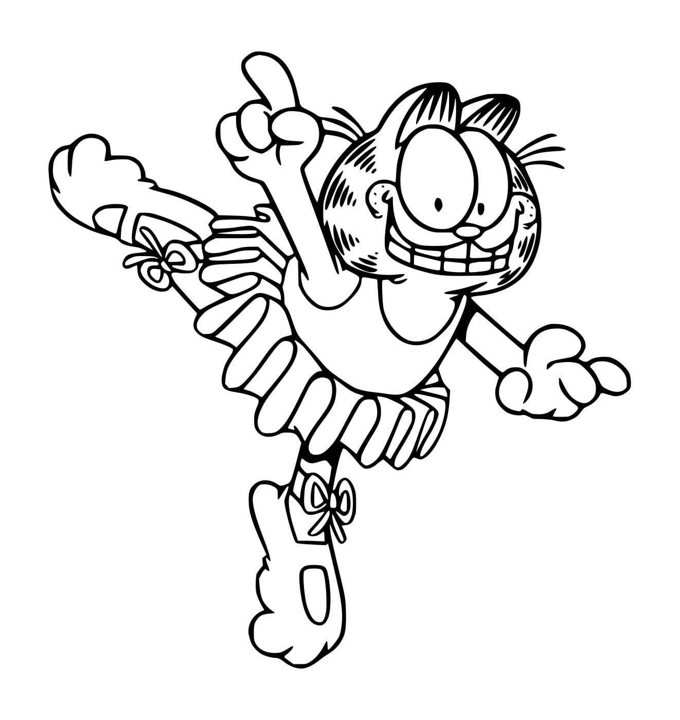 Desenho de Garfield Dançando para Colorir