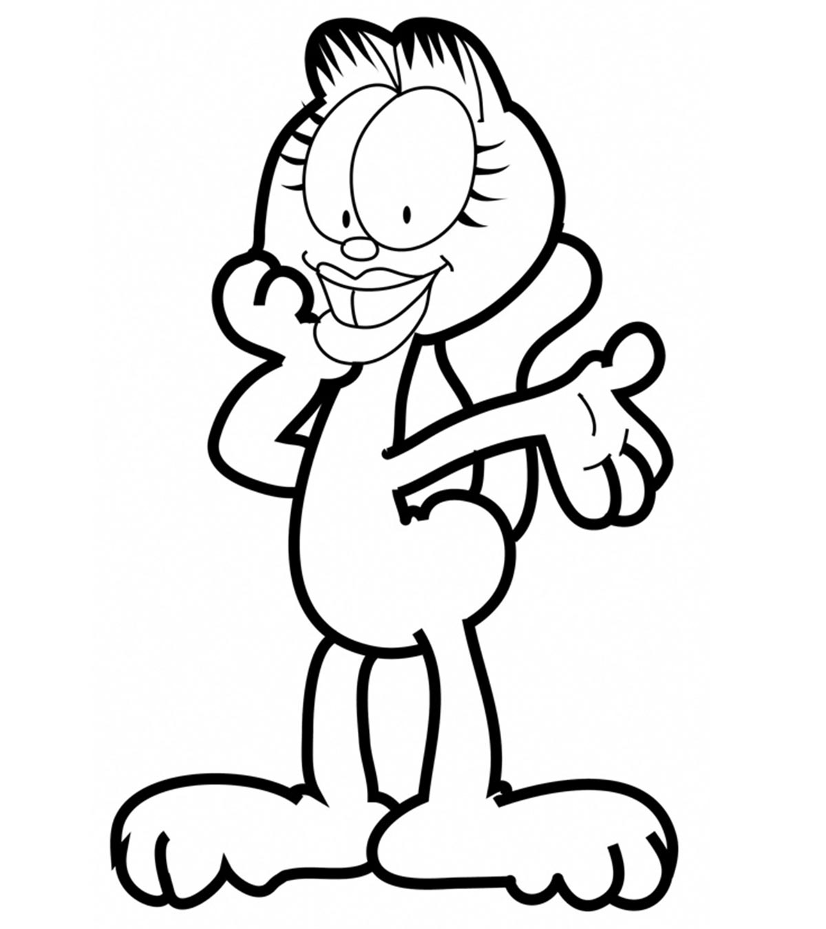 Desenho Simples do Garfield para Colorir com Giz de Cera
