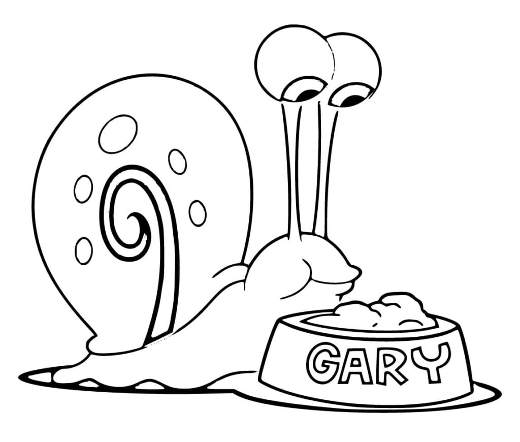 Desenho de Gary Caracol Engraçado para Colorir
