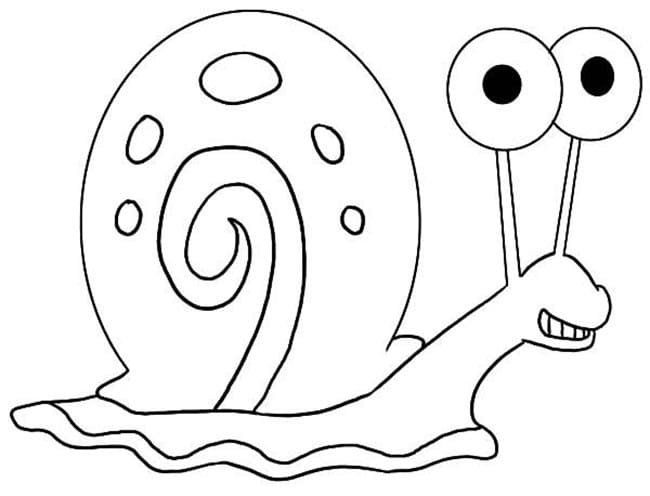 Desenho de Gary Caracol Feliz para Colorir