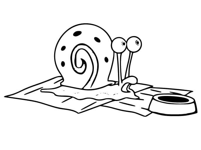 Desenho de Gary Caracol Fofo para Colorir Pdf