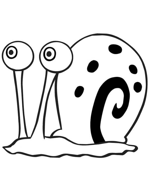 Desenho de Gary Caracol Grátis para Colorir