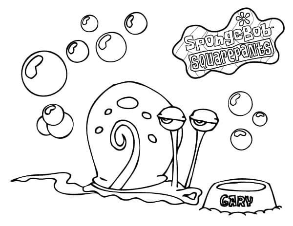 Desenho de Gary Caracol Grátis para Crianças para Colorir