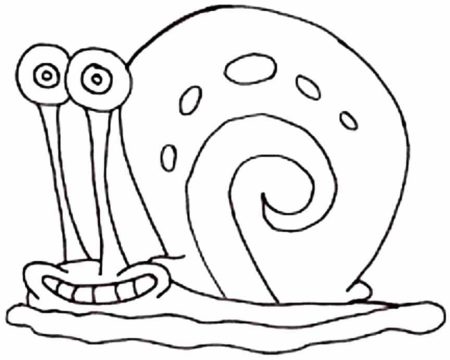Desenho de Gary Caracol Sorrindo para Colorir
