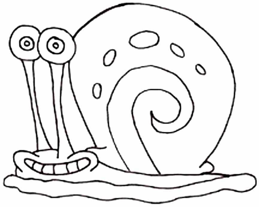 Desenho de Gary Caracol Sorrindo para Colorir