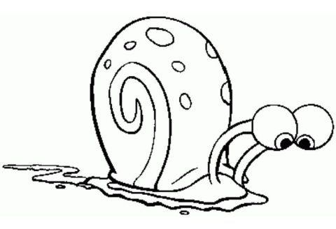 Desenho de Gary Caracol Triste para Colorir