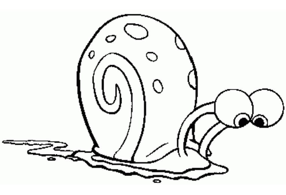 Desenho de Gary Caracol Triste para Colorir