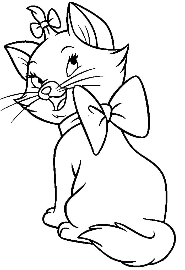 Desenho de Aristogatas Gatinha Marie para Colorir