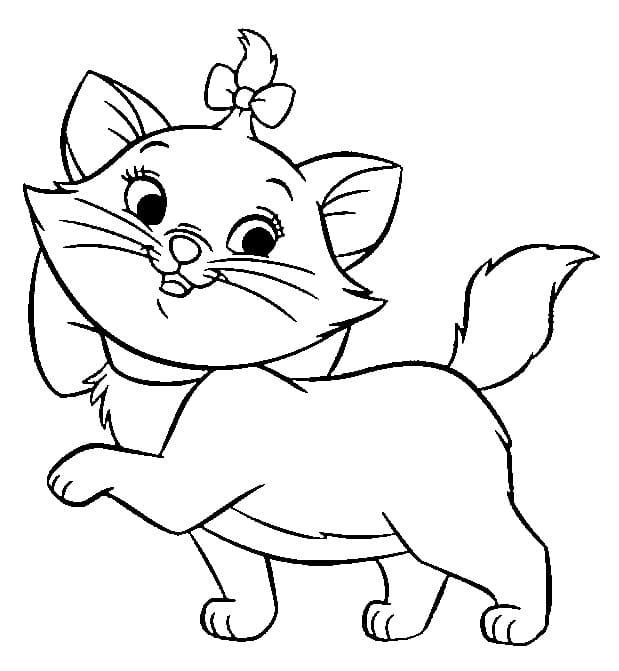 Desenho de Gatinha Marie de Aristogatas para Colorir