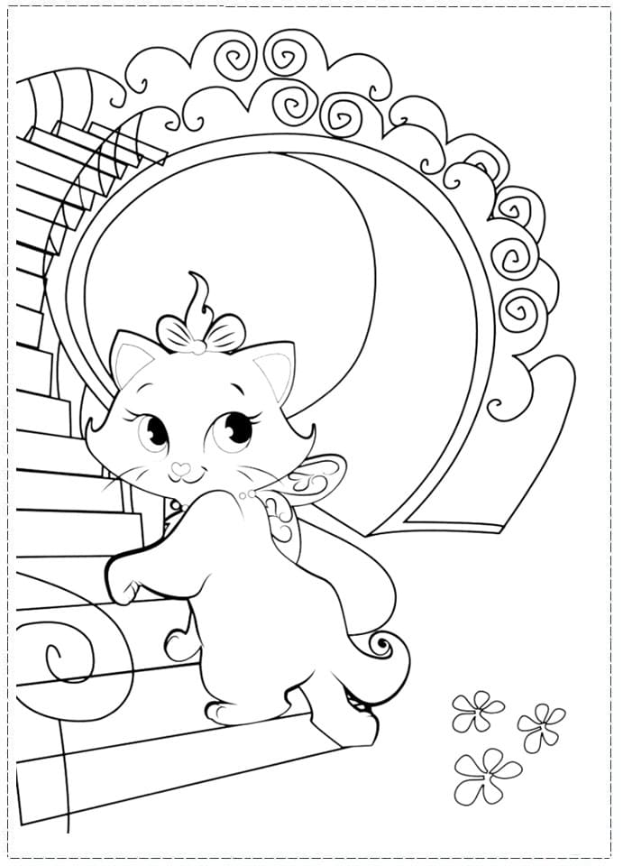 Desenho de Gatinha Marie de Disney para Colorir