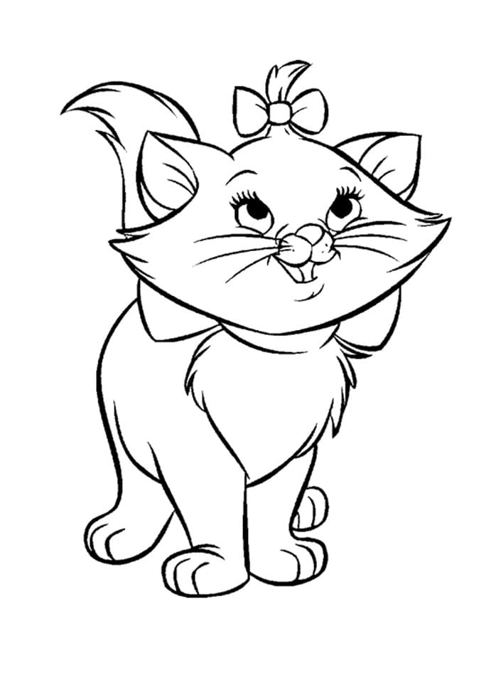 Desenho de Gatinha Marie do Desenho Animado para Colorir