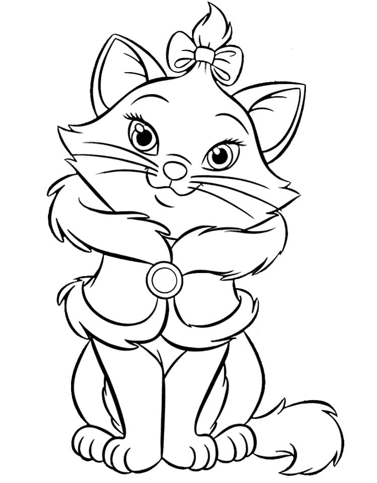 Desenho de Gatinha Marie Fabulosa para Colorir