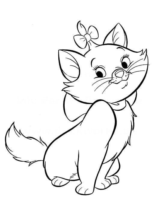 Desenho de Gatinha Marie Fofa para Colorir