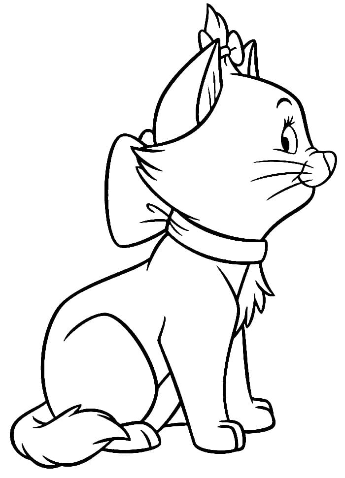 Desenho de Gatinha Marie Grátis para Colorir
