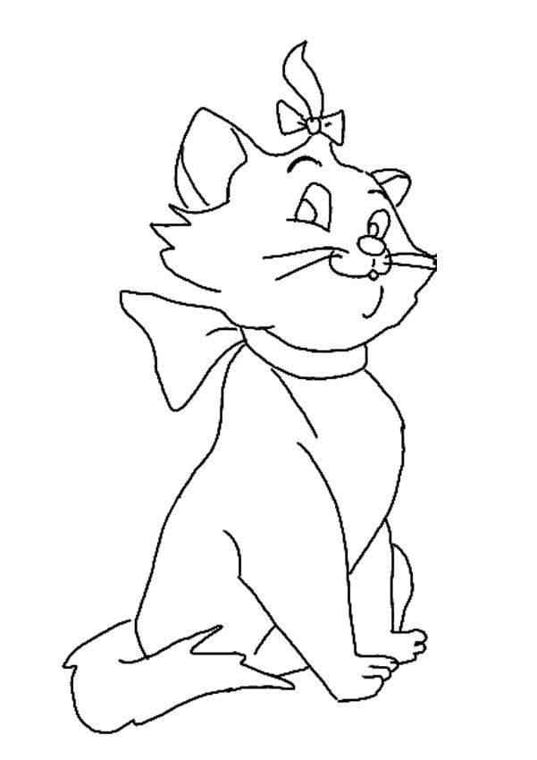 Desenho de Gatinha Marie Grátis para Crianças para Colorir