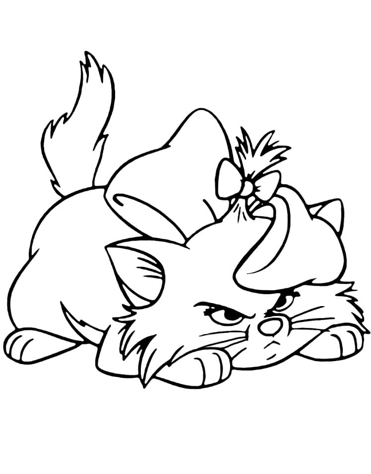 Desenho de Gatinha Marie Mal Humorada para Colorir