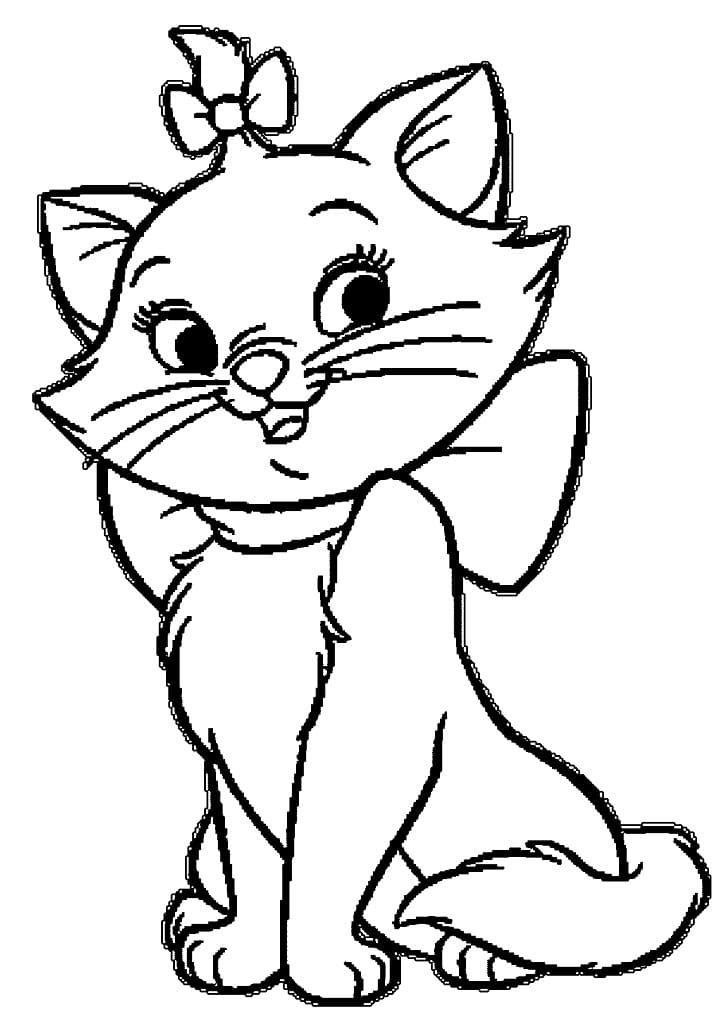 Desenho de Gatinha Marie Muito Fofa para Colorir