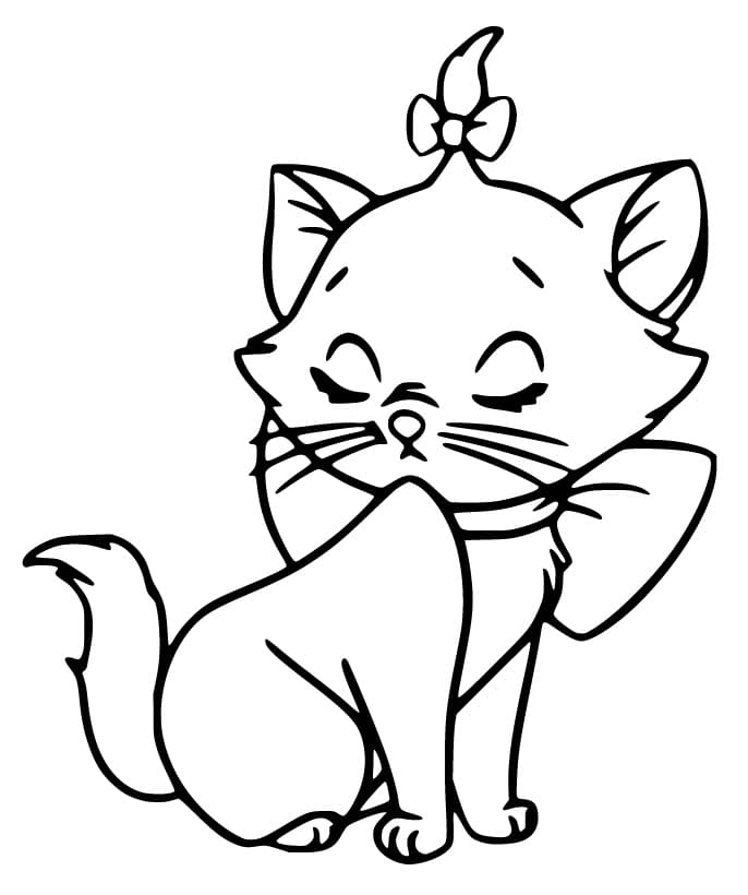 Desenho de Gatinha Marie para Crianças para Colorir