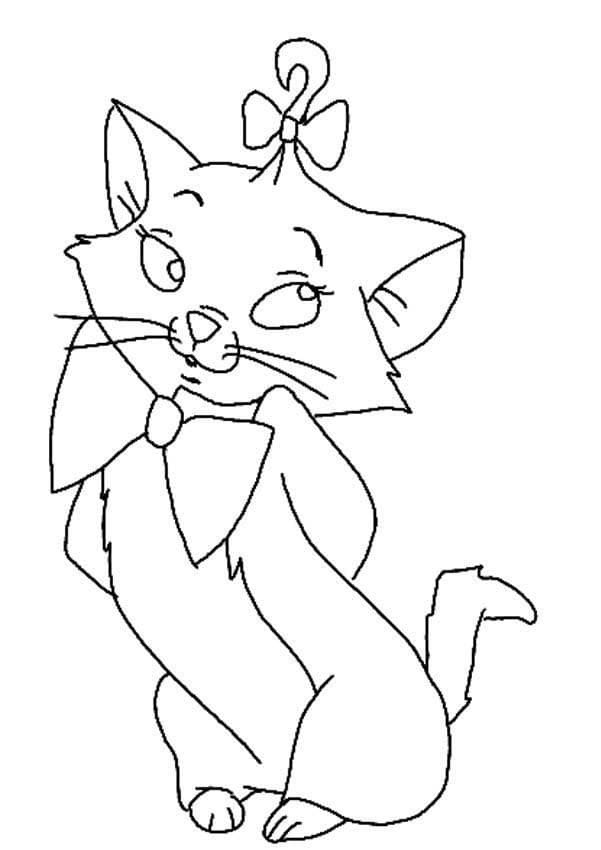Desenho de Imagem de Gatinha Marie para Colorir